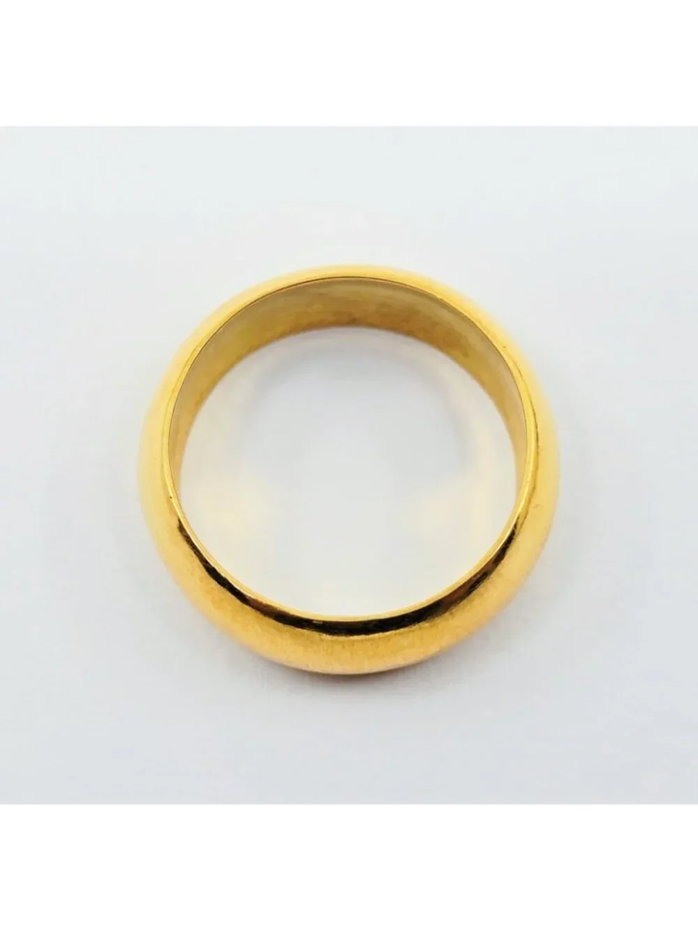 Unique 23K Karat Solid Yellow Gold Designer Polished Wedding Band Ring - Size 6